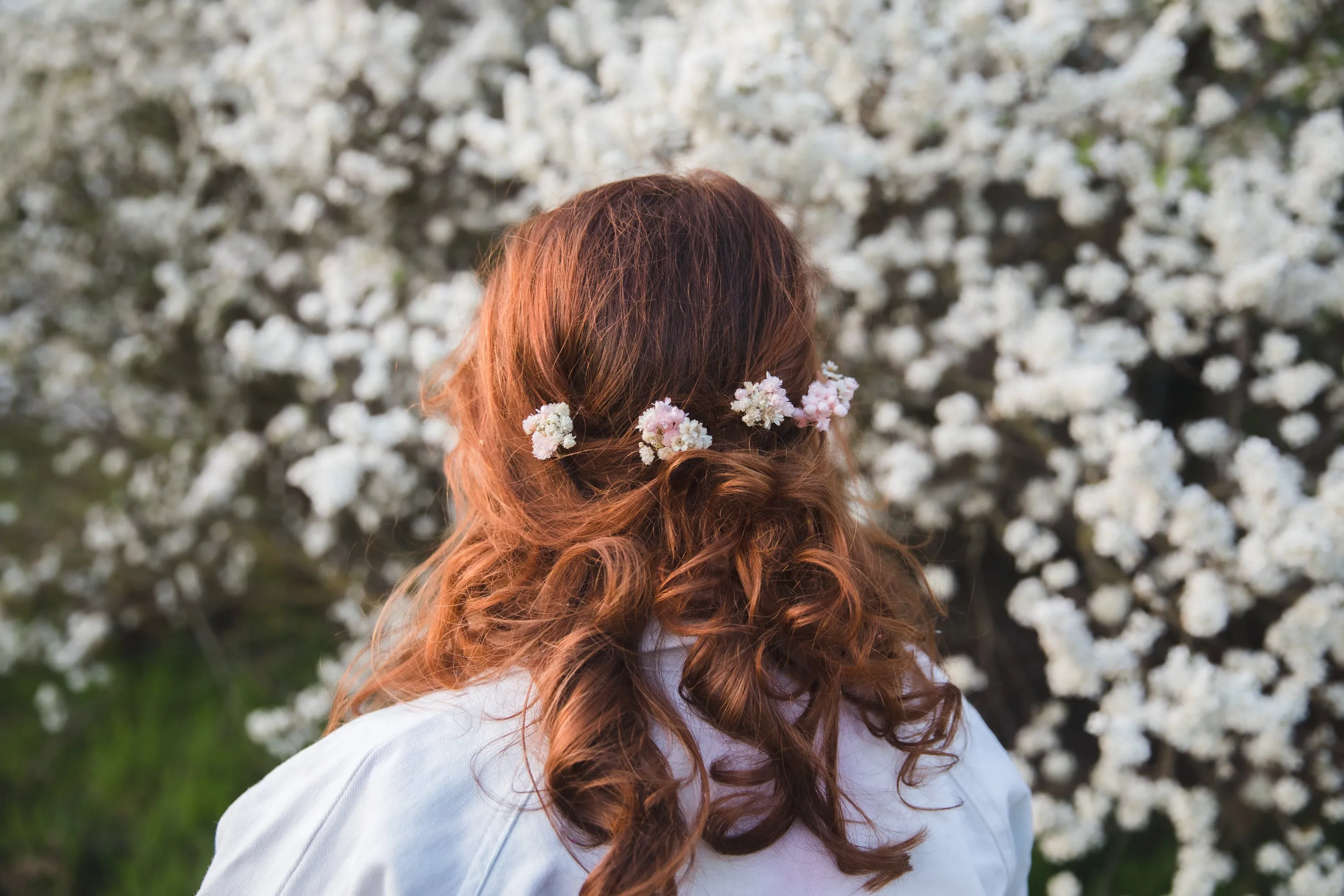 3/5/10pcs Blush and ivory flower hairpins