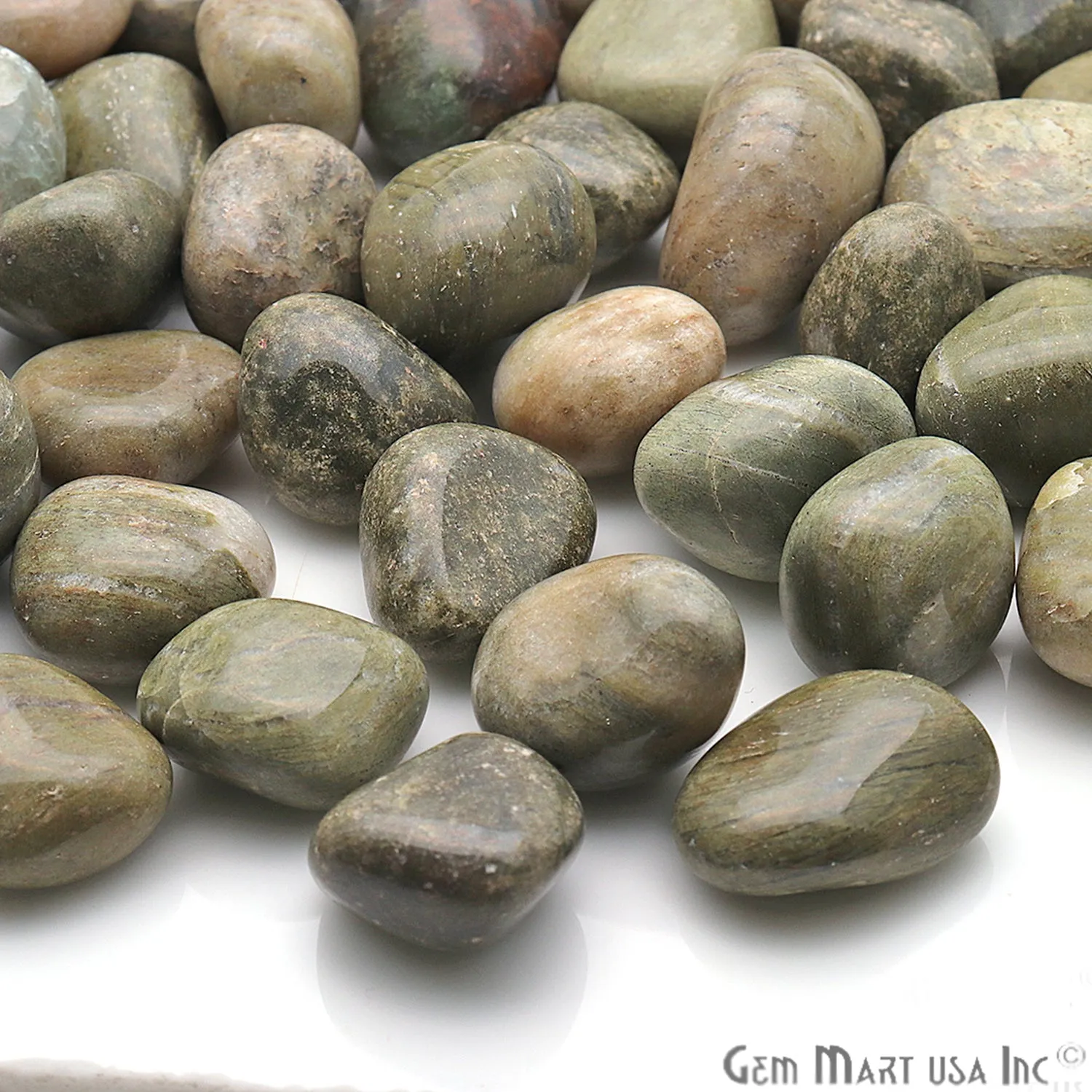 3.53oz Lot Light Green Agate Tumbled Reiki Healing Metaphysical Beach Spiritual Gemstone