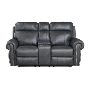 9488GY-2PW - Power Double Reclining Love Seat with Center Console