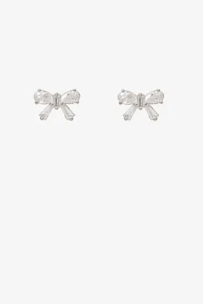 Antler Bow Sparkle Earring Silver