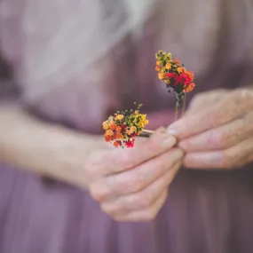 Autumn bridal flower hairpins