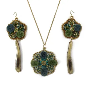 Brenda Dowedoff Tufted Necklace and Earring Set