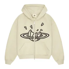 Broken Planet Zip Up Hoodie Bone White