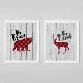 Buffalo Plaid Lumberjack Prints - Set of 2