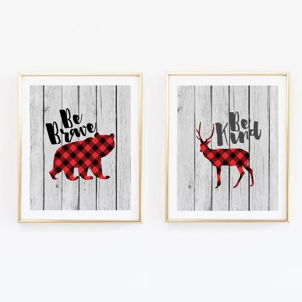 Buffalo Plaid Lumberjack Prints - Set of 2