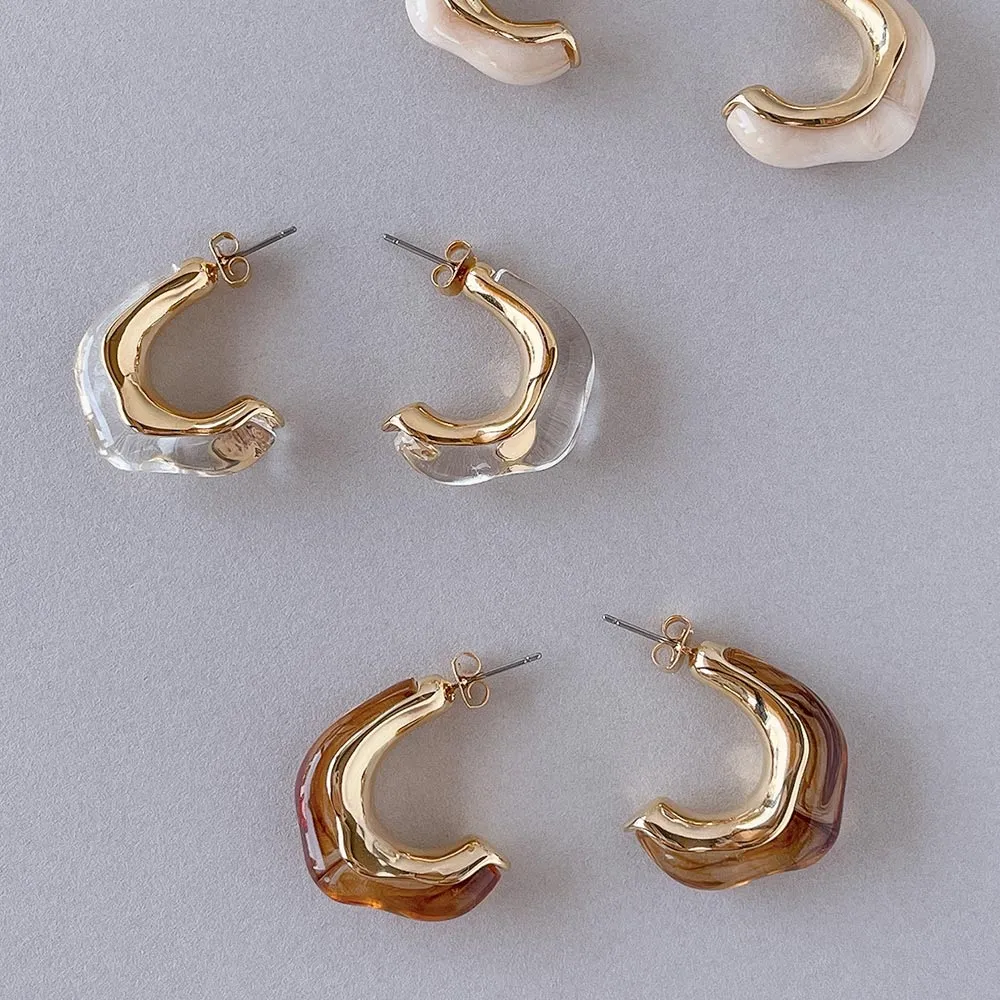 C-Shaped Acrylic Earrings