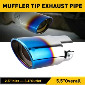 Car Rear Muffler Tip Exhaust Pipe Stainless Steel Round Accessories Straight Pipe