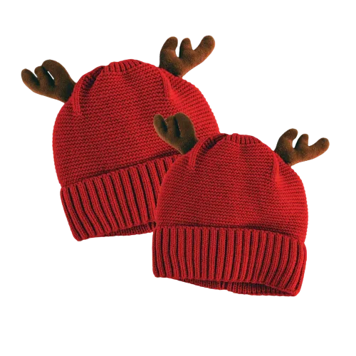 Christmas Antler Winter Knit Hat Beanie - 6 Pieces Per Retail Ready Display 22650