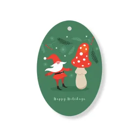 Christmas Decorations FOREST XMAS- Wooden Xmas Oval Decoration and Fridge Magnet