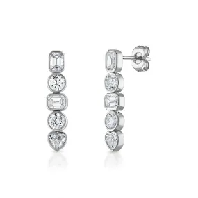 Fancy Bezel Bar Earring