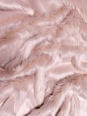 Faux Fake Fur Solid Shaggy Long Pile Fabric / Blush / EcoShag 15 Yard Bolt