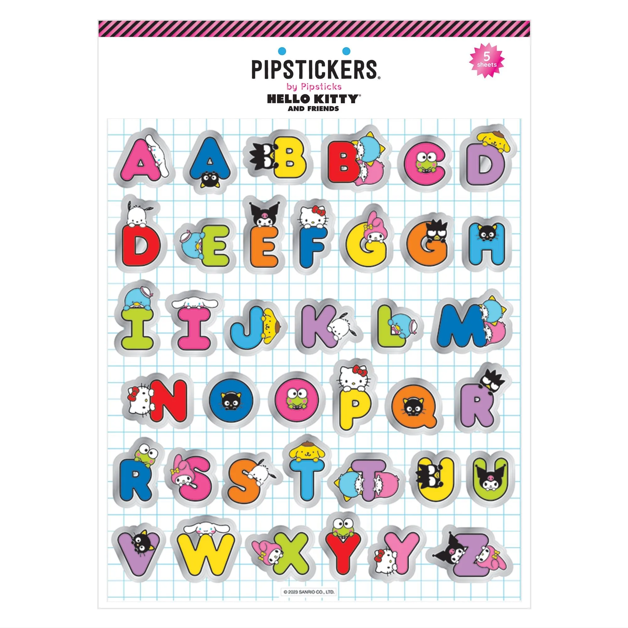 Hello Kitty And Friends x Pipsticks Big Alphabet Stickers