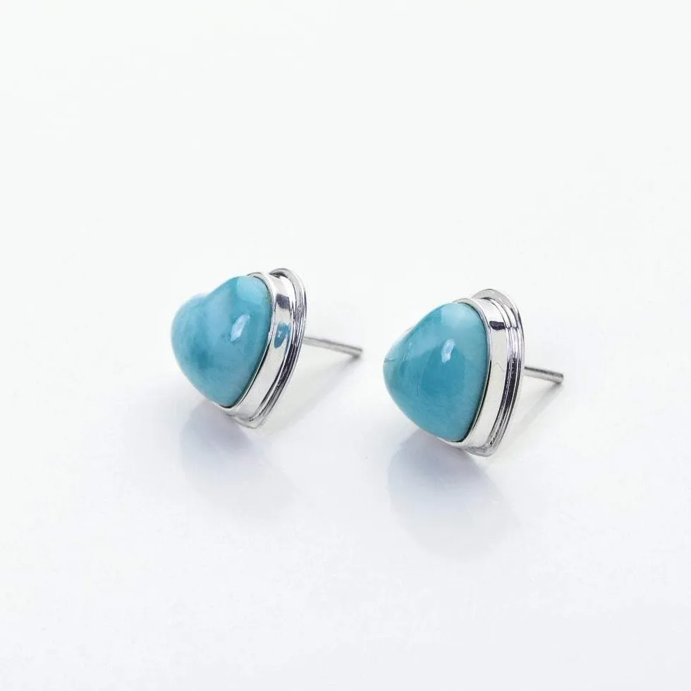 Larimar Heart Studs Irena