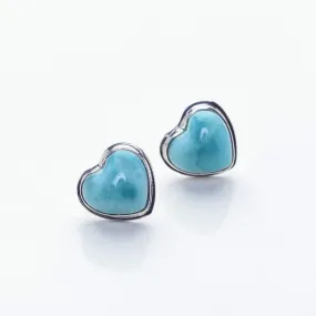 Larimar Heart Studs Irena