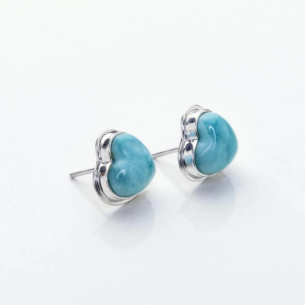 Larimar Heart Studs Irena