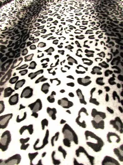 Light Coffee Velboa Leopard Animal Short Pile Fabric / Sold By The Yard