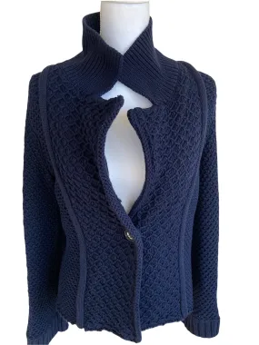 Maeve Chunky Navy Cardigan Sweater, S