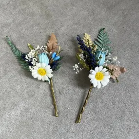 Meadow daisy flower hairpins