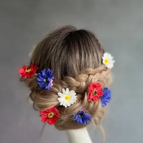 Meadow flower hairpins