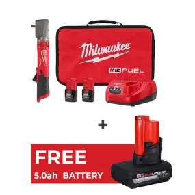 Milwaukee 2565-22 M12 Fuel 1/2 Right Angle Impact Wrench Kit   5ah Battery