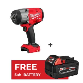 Milwaukee M18 2967-20 FUEL 1/2 High Torque Impact Wrench Friction Ring   Free 5.0 Battery