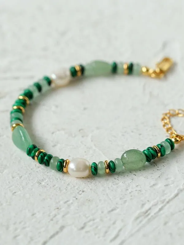 Multiple Irregular Colored Agates Jade Bracelet-Green