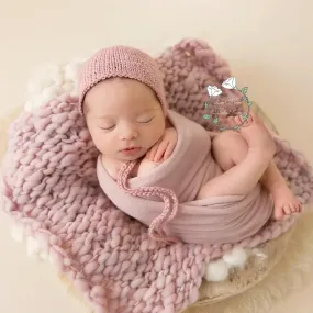 Newborn And Reborn Photography Props Wool Blanket Baby Accessories For Knitted Wrap Shooting Outfit Session