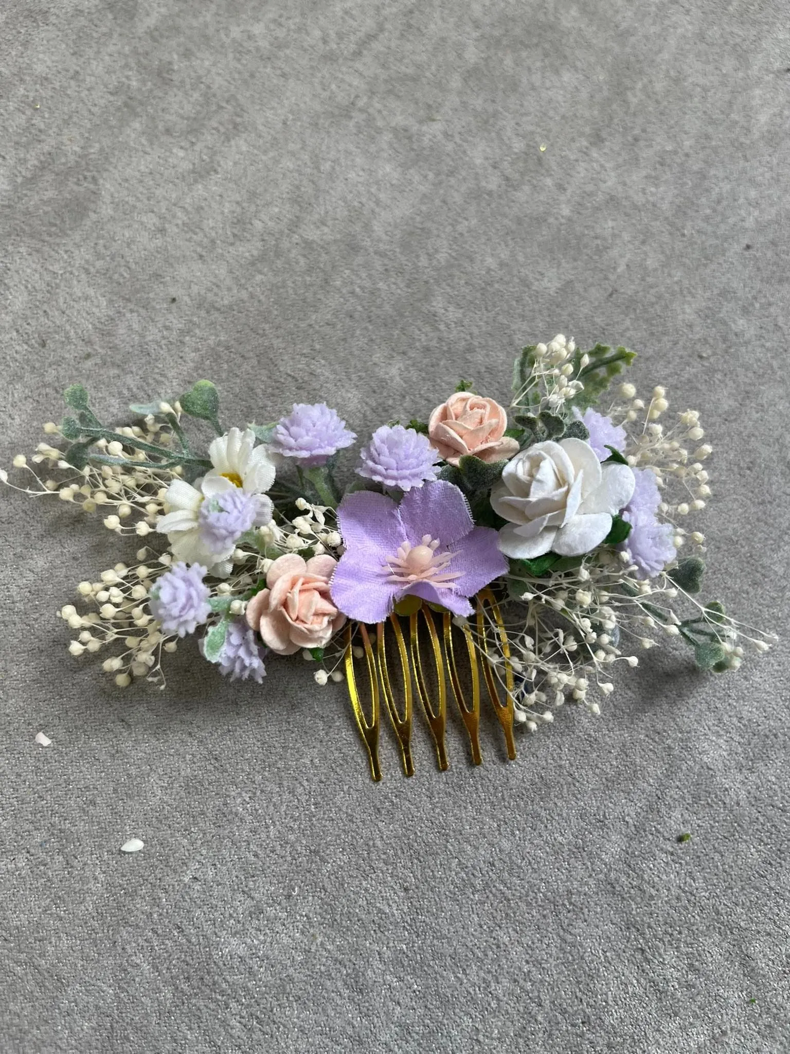 Pale purple bridal flower set