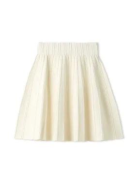 Pleated Knit Mini Skirt