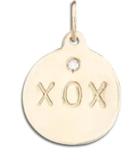 "XOX" Disk Charm With Diamond