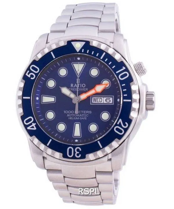 Ratio FreeDiver Helium-Safe 1000M Sapphire Automatic 1068HA96-34VA-BLU Men's Watch