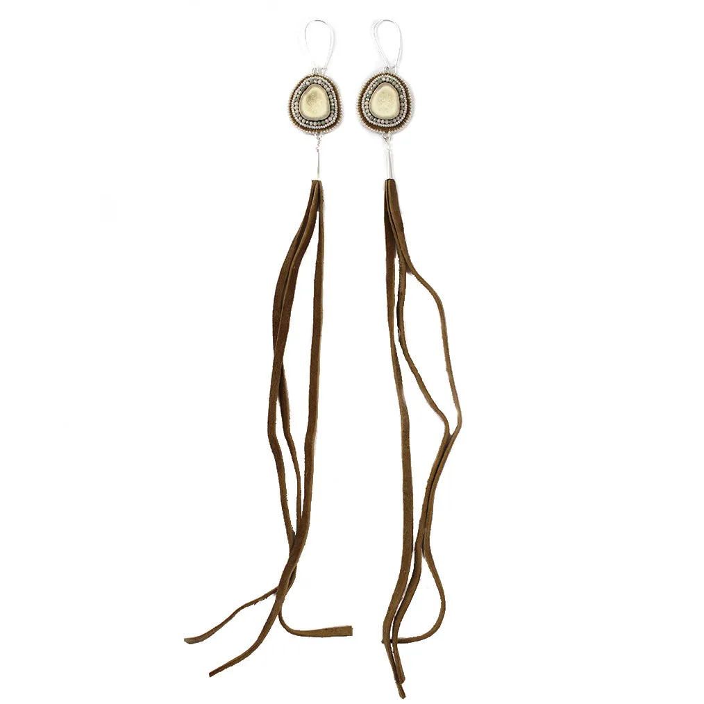 Rhonda Chartrand Beaded Deer Antler Earrings