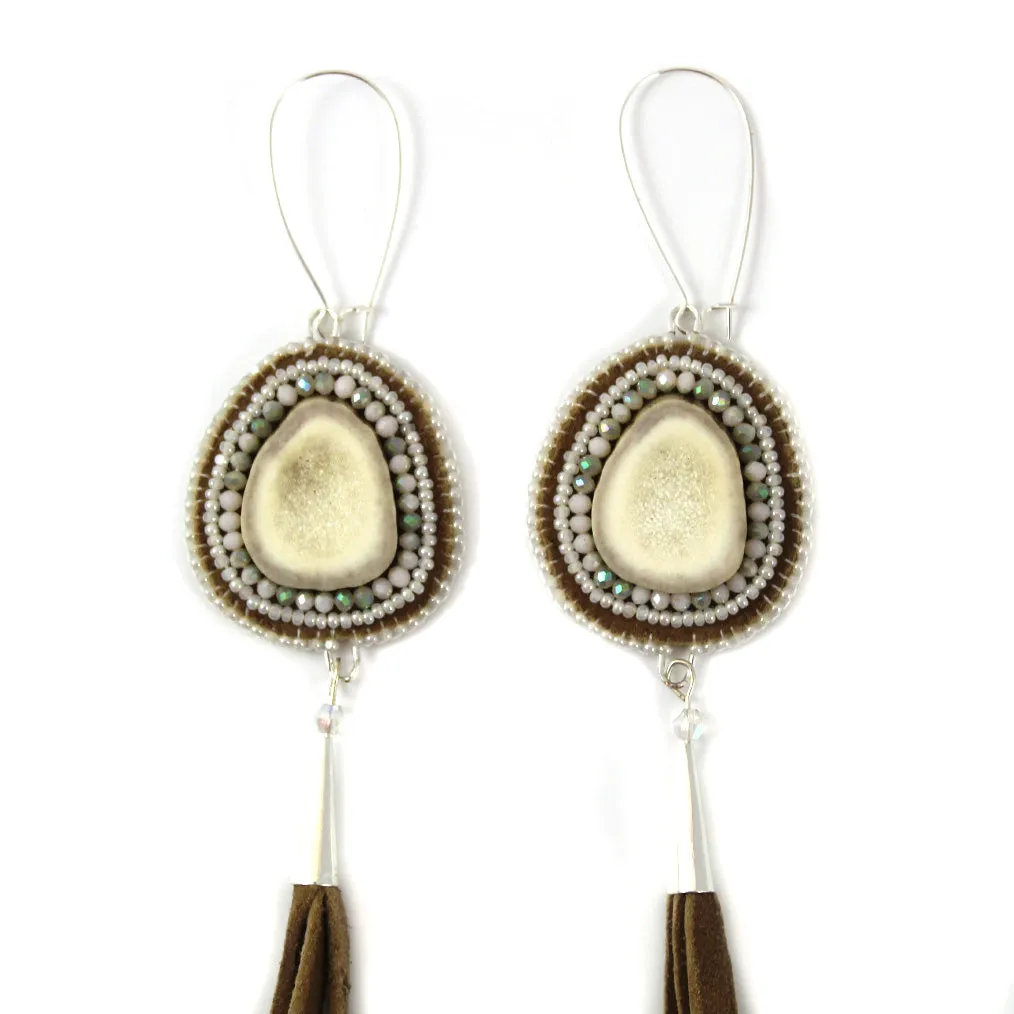 Rhonda Chartrand Beaded Deer Antler Earrings