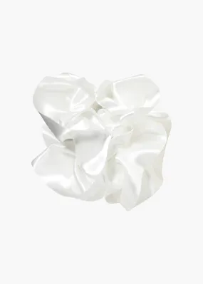 Satin Ruffle Jaw Clip -- Cream