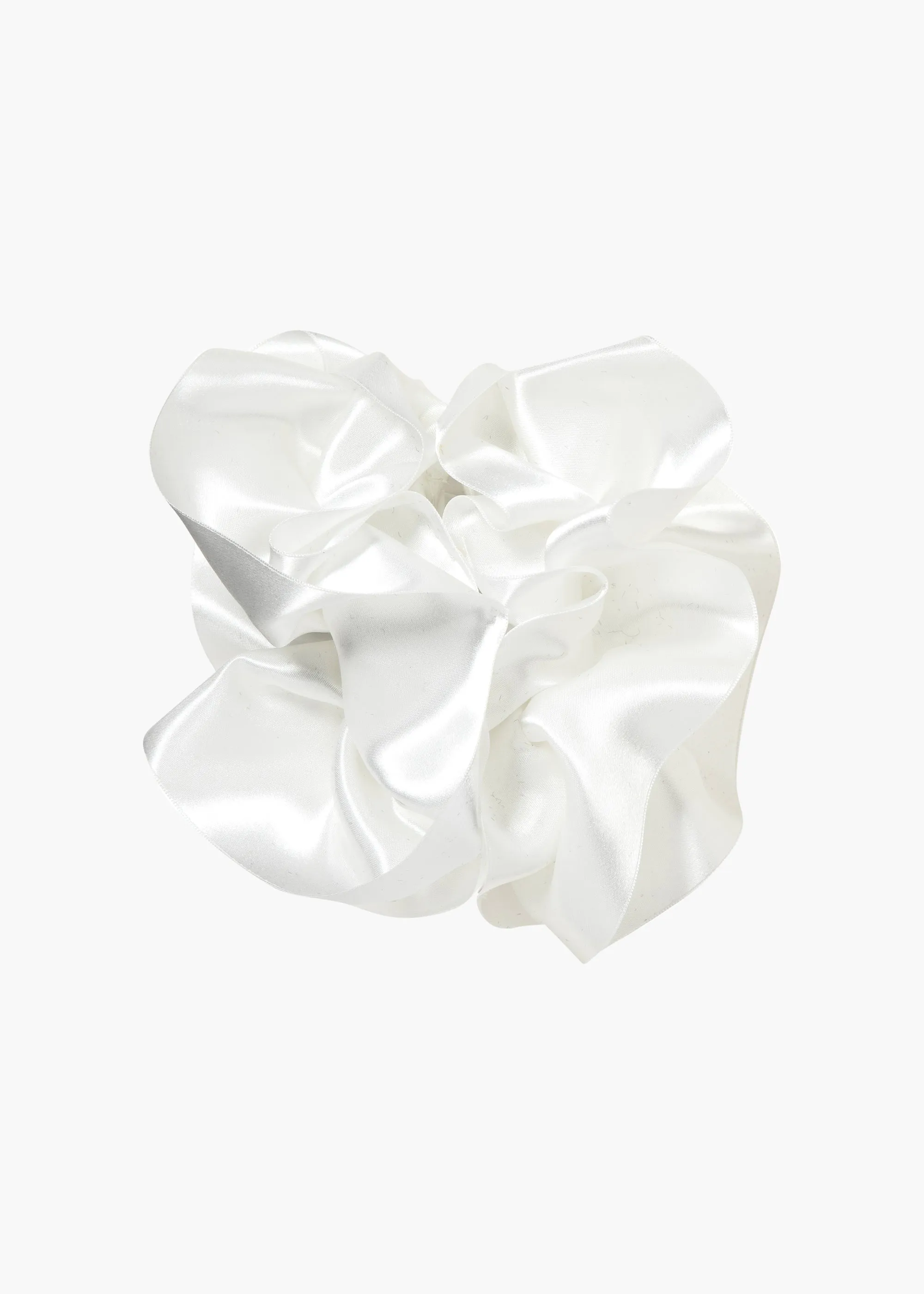 Satin Ruffle Jaw Clip -- Cream