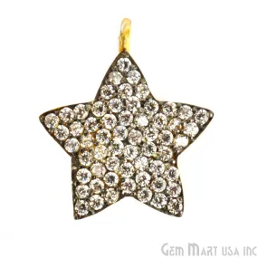 'Star CZ Pave Gold Vermeil Charm for Bracelet & Pendants