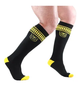 TOF PARIS Socks Footish Sock Chaussettes Sport Ankle Tight Black/Yellow 42