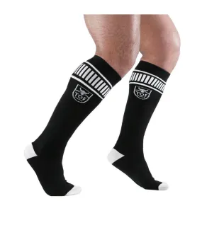 TOF PARIS Socks Footish Sock Chaussettes Sport Robust Ankle Tight Black & White