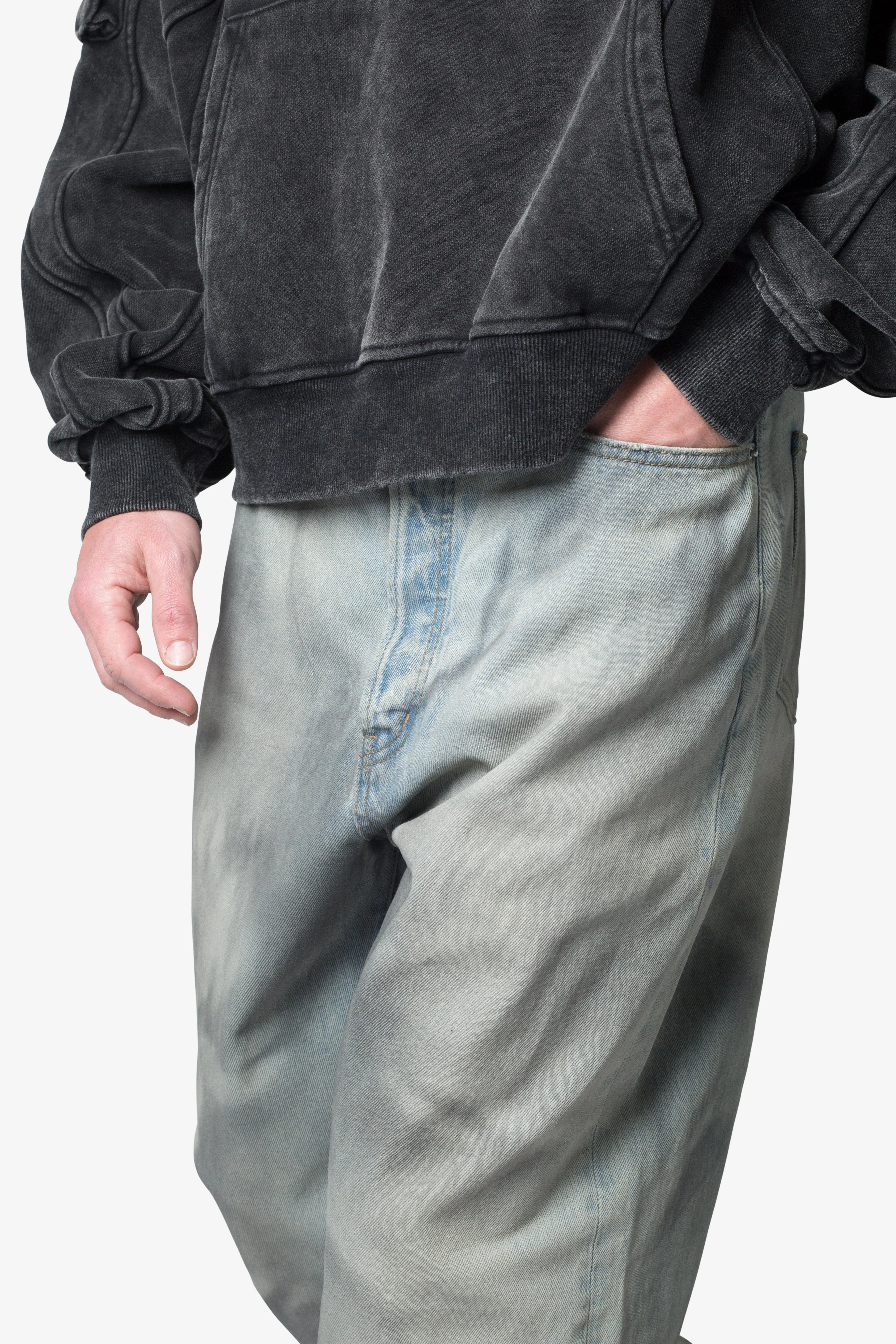 Ultra Baggy Oil Stain Denim - Vintage Blue