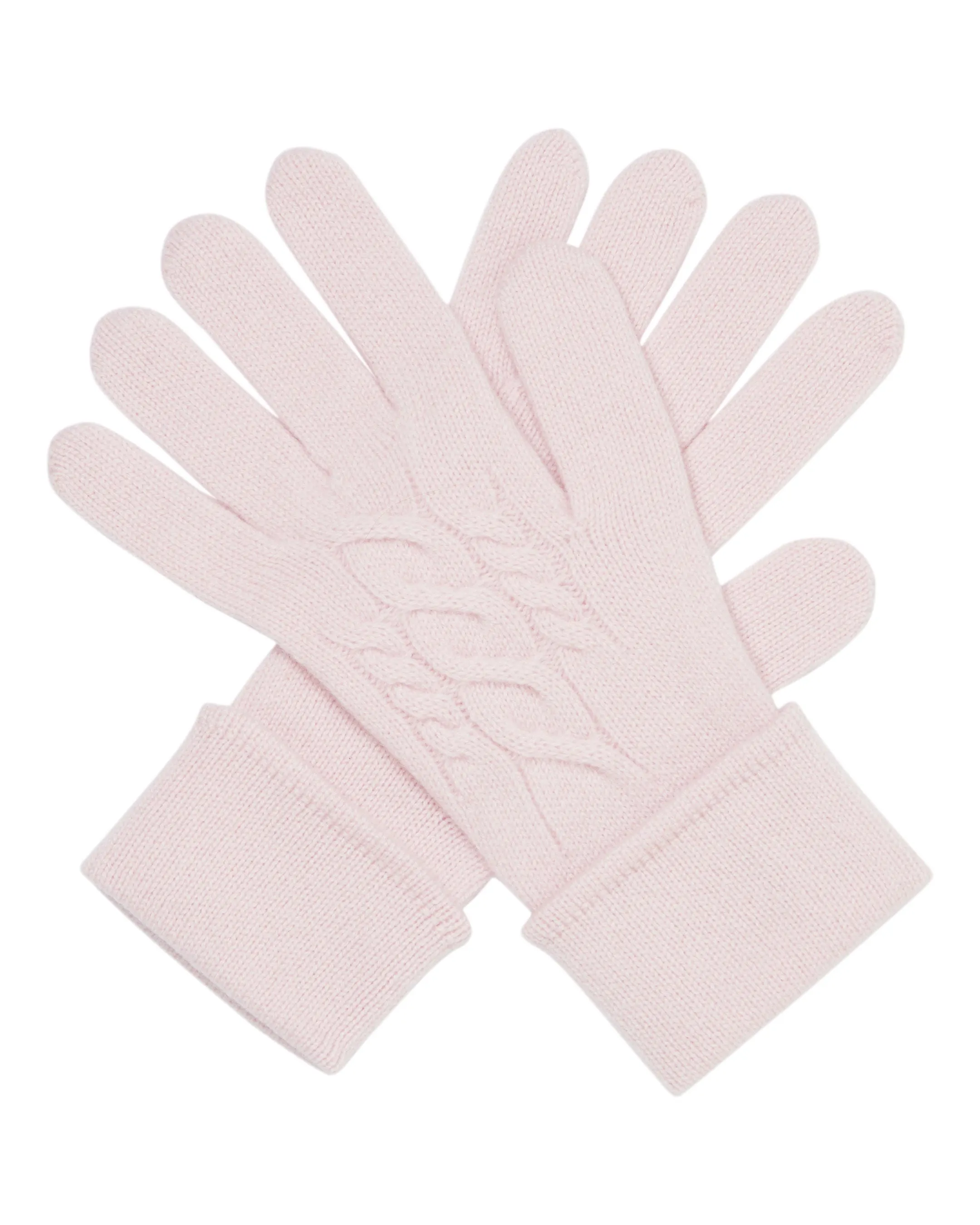 Women's Cable Cashmere Gloves Quartz Pink