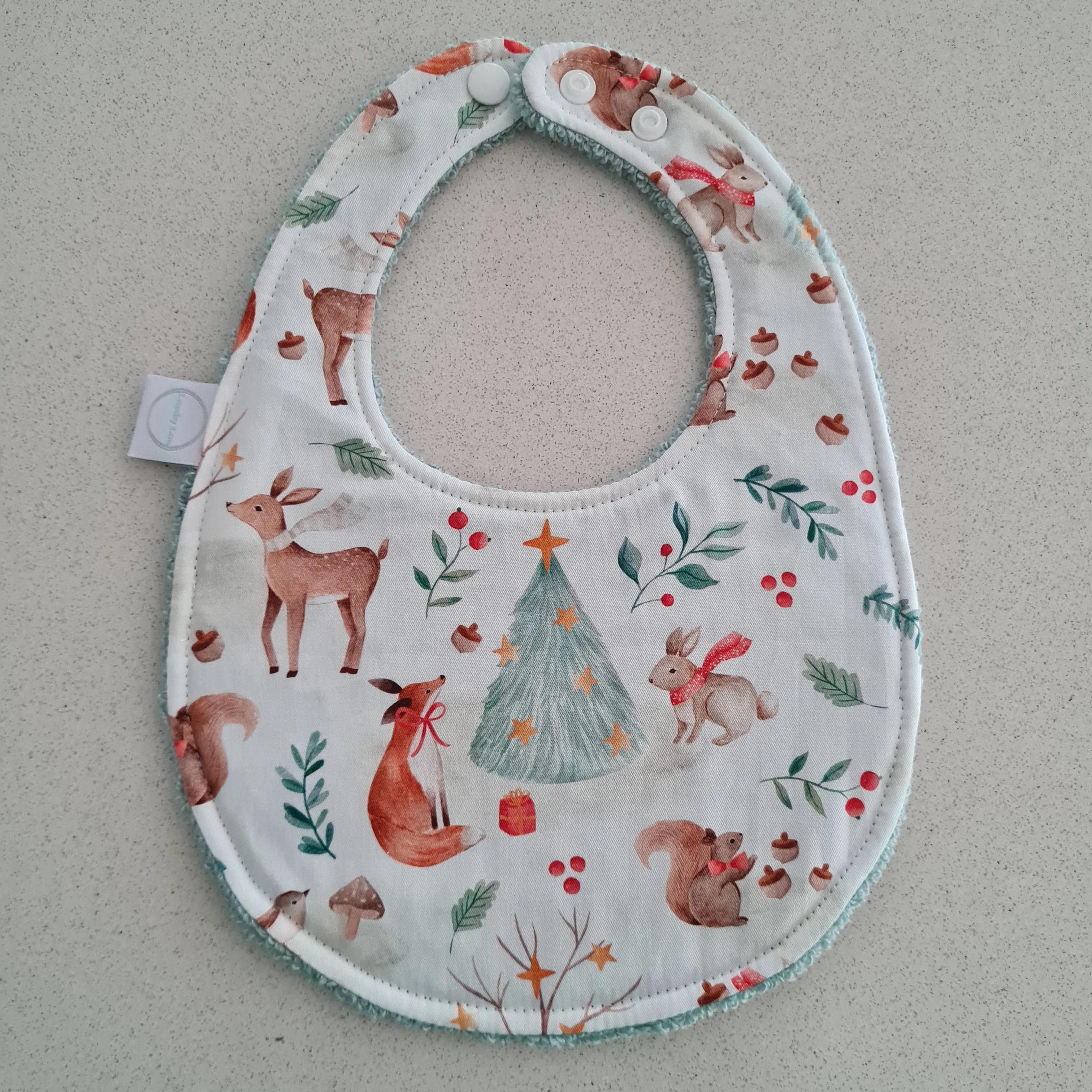 Xmas Forest Oval Bib