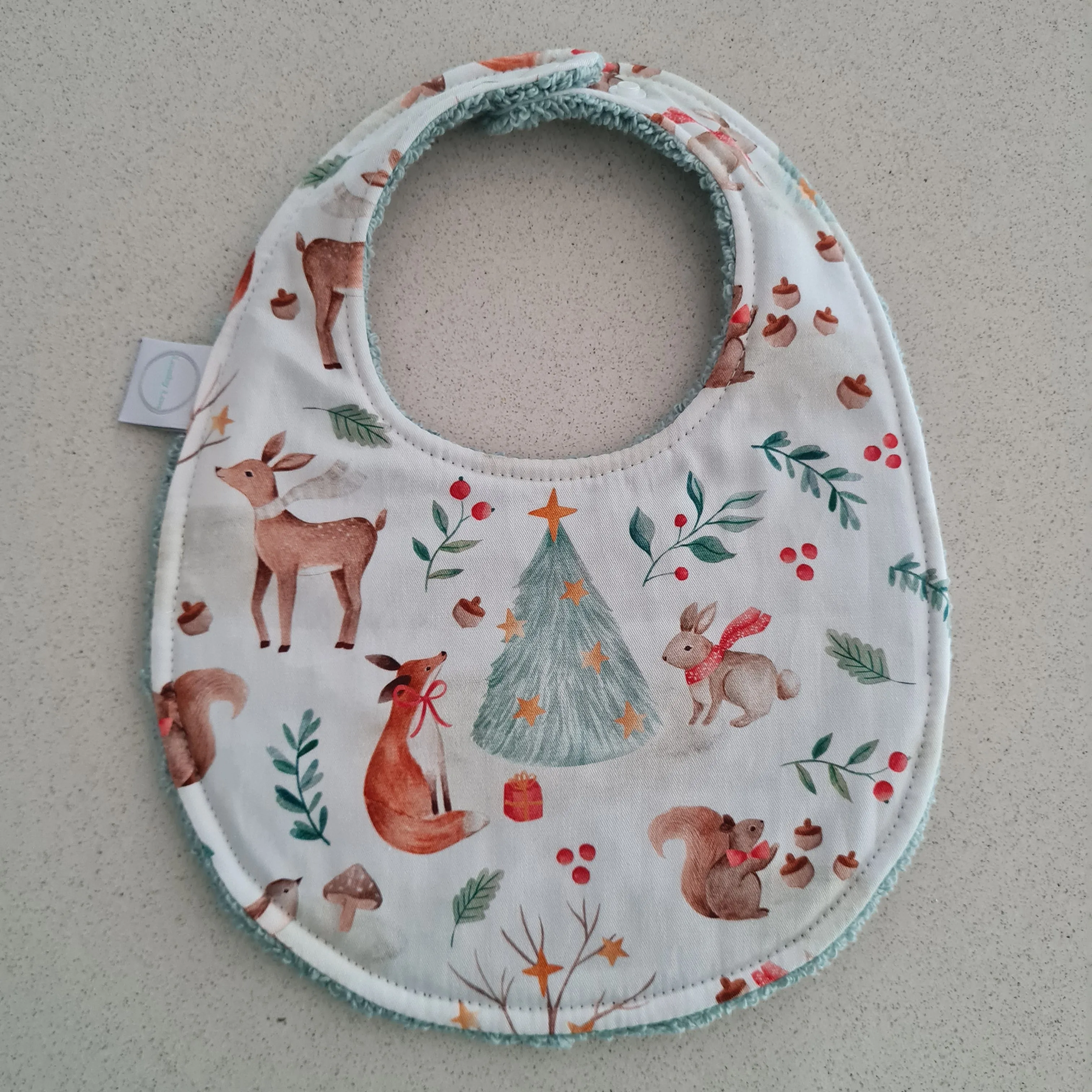 Xmas Forest Oval Bib